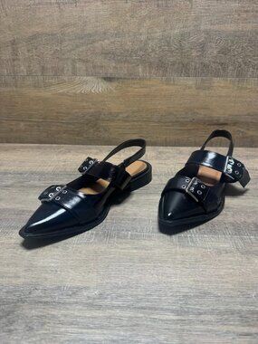 Dolce Vita Wild Fable Double Buckle Black Slingback Shoes Women's Size 89.5